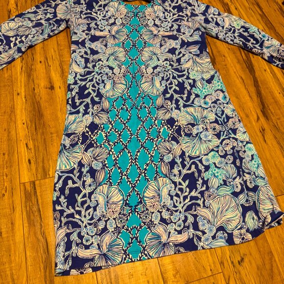 Lilly Pulitzer Printed 3/4 Sleeve Shift Dress – Size Medium - Picture 2 of 4